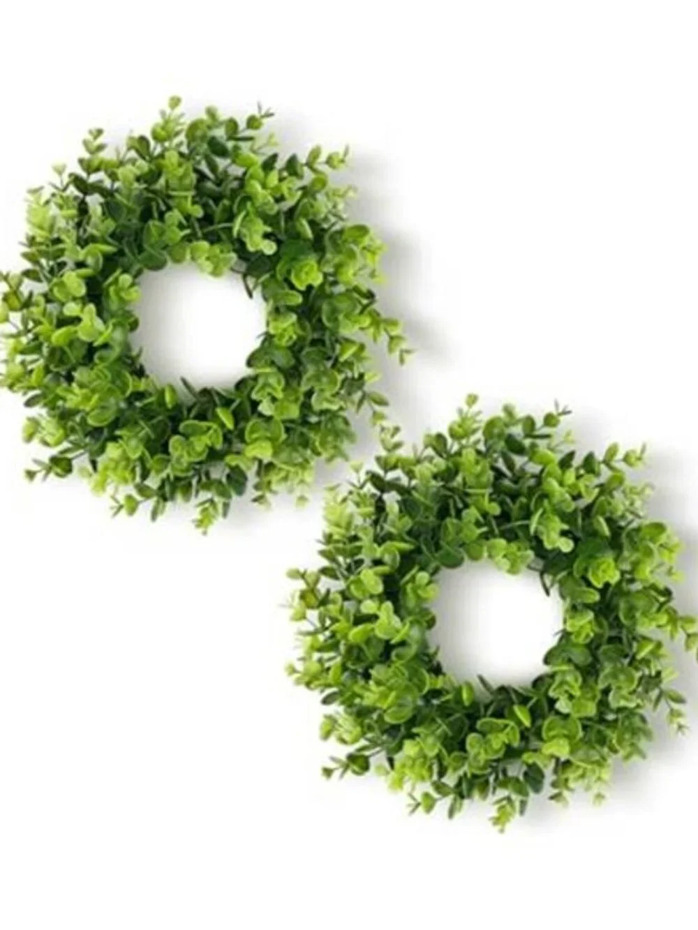 2 Packs 11 Inch Artificial Boxwood Small Wreath for Front Doors Green